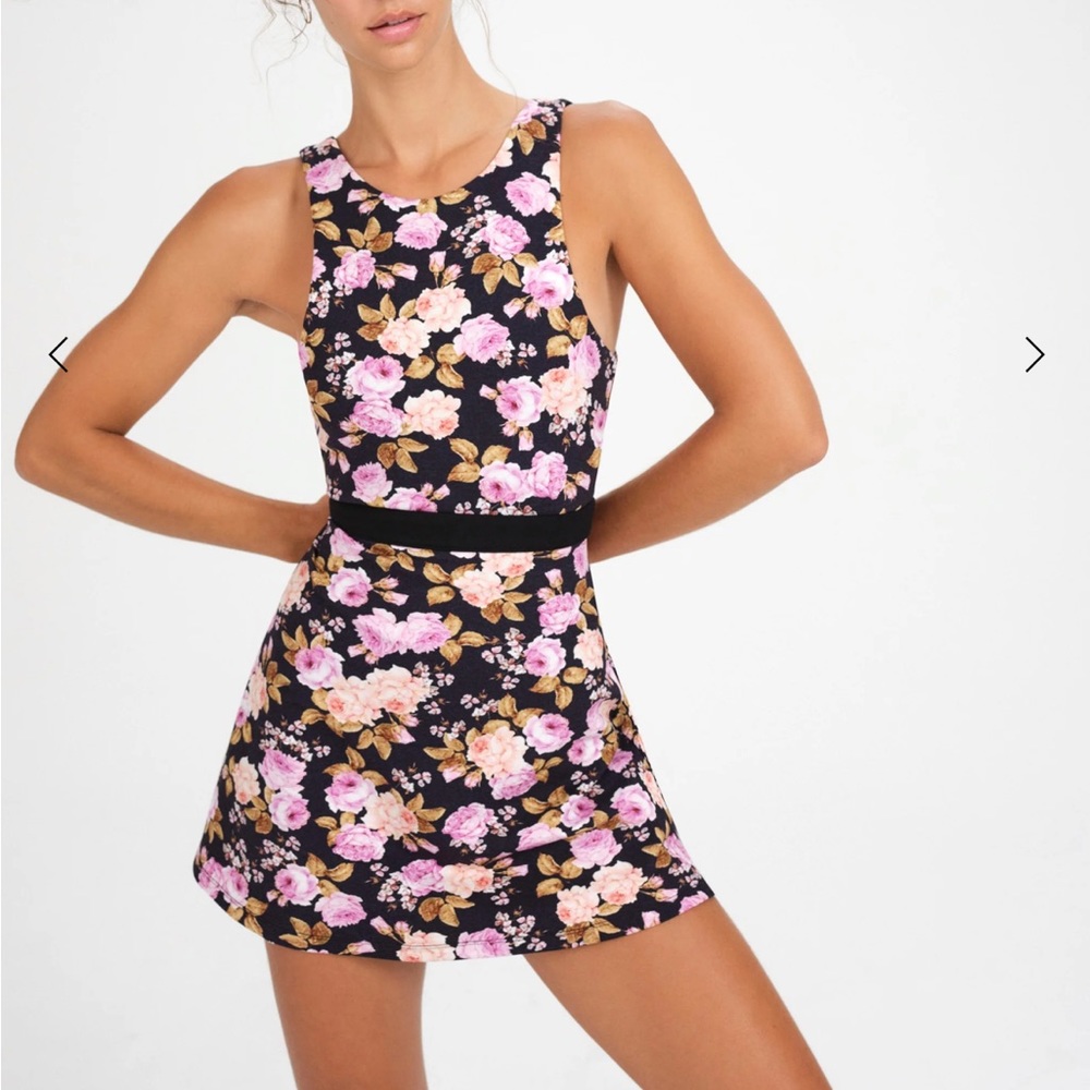 For Love And Lemons Floral Mini Dress - Black and Pink
